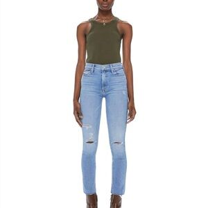 Mother The Mid Rise Dazzler Ankle Fray Jean In Over County Line